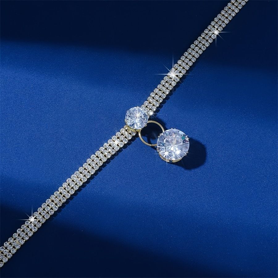 Personalized Full Necklace With Large Diamond Collar, Exaggerated Zircon Pendant, Dress Accessories, Neck Bone Chain,_ipsvogv.com