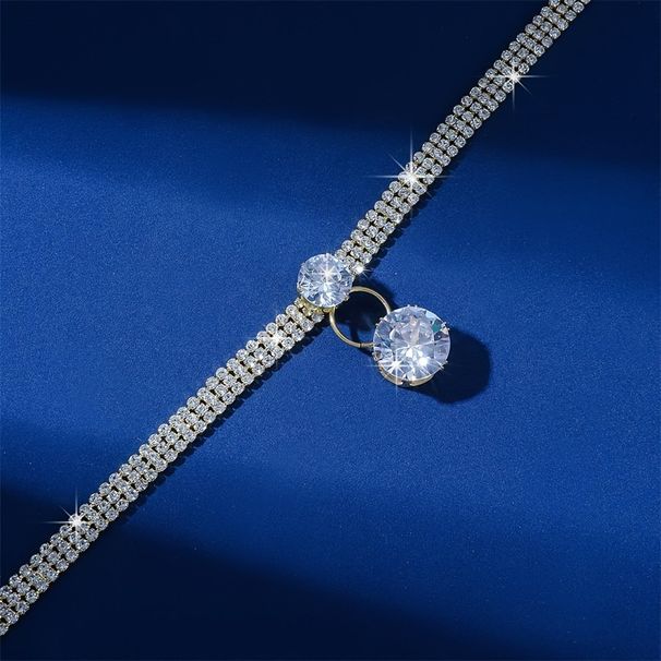 Personalized Full Necklace With Large Diamond Collar, Exaggerated Zircon Pendant, Dress Accessories, Neck Bone Chain,_ipsvogv.com