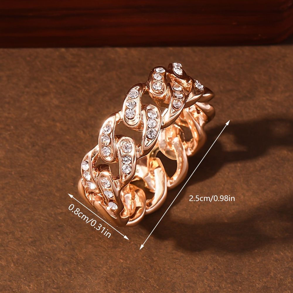 Fashion Cuban Full Diamond Men's Trendy High Street Hip Hop Niche Ring Personality Single Finger_ipsvogv.com