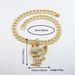 Men’s Jewelry Set Fashion New Alloy Cartoon Animal Jerry Full Diamond Three Dimensional Pendant Necklace Fashionable And Versatile Men's Accessories_ipsvogv.com