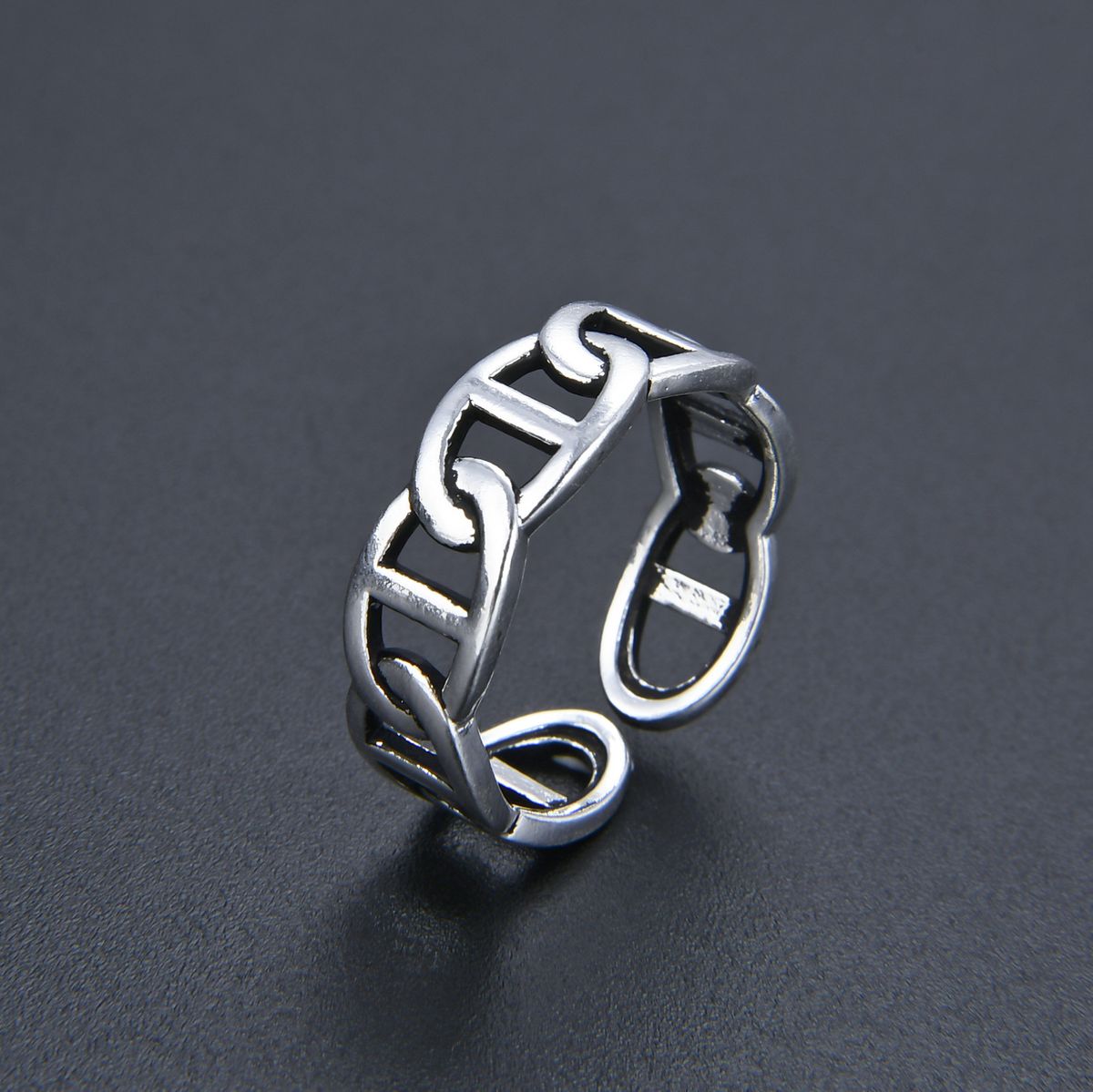 Unisex Pig Nose Ring Female Simple Fashion Cold Style Retro Old Open Ring Jewelry_ipsvogv.com