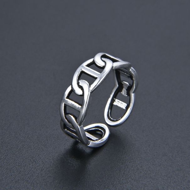 Unisex Pig Nose Ring Female Simple Fashion Cold Style Retro Old Open Ring Jewelry_ipsvogv.com