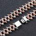 Men’s Jewelry Set Fashion Hip Hop 18mm Pink And White Zircon Spike Thorn Cuban Chain Necklace Spring Buckle Men's Personality Hip Hop Necklace_ipsvogv.com