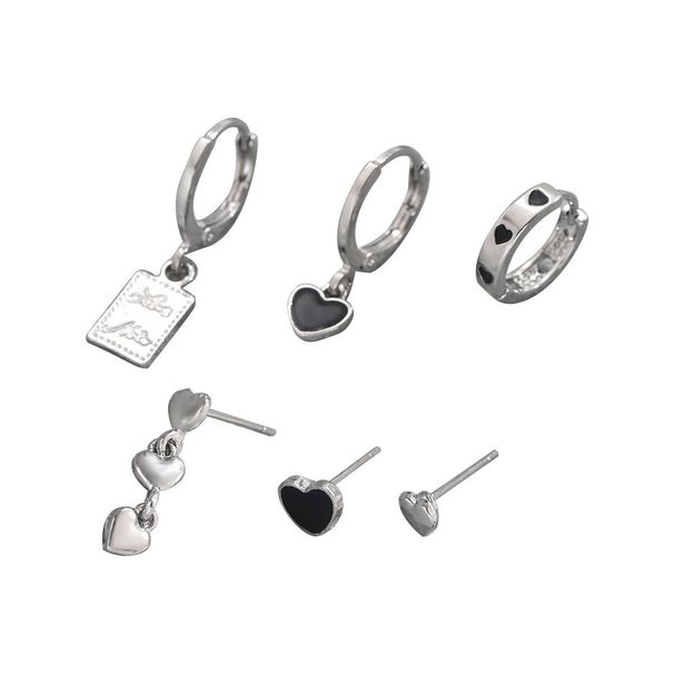 Women’s Jewelry Set Fashion Simple Black College Style Women's Earrings Niche Love Drop Oil Design High End Earrings Versatile Earrings_ipsvogv.com