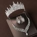 Crown headdress necklace earrings retro atmospheric rhinestone birthday crown hair accessories bride wedding dress three piece suit_ipsvogv.com