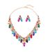 Straight Hair New Necklace Set Colorful Multi Layered Flower And Leaf Shape Banquet Dress Accessories Hot Selling_ipsvogv.com