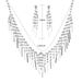 Luxury Water Diamond Hollow Necklace & Earrings Set - Elegant 2-Piece Jewelry For Wedding & Dinner Party_ipsvogv.com