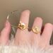 Sweet Cool Style Golden Peace Buckle Spirit Snake For Girls, Opening Finger Ring, Zodiac, Birth Year Adjustable Ring_ipsvogv.com