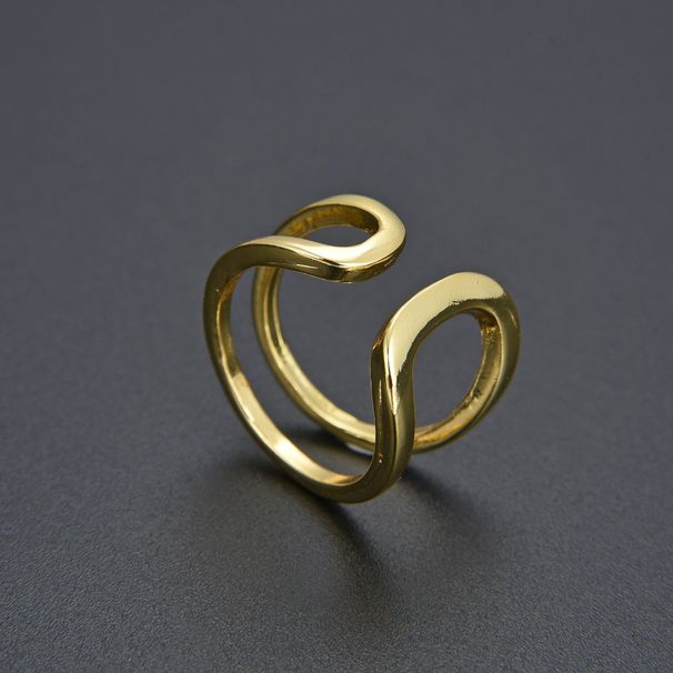 Unisex Jewelry Fashion Trendy Ins Style Double Layer Open Ring For Men And Women Gold And Silver Hand Jewelry Ring Adjustable Design_ipsvogv.com