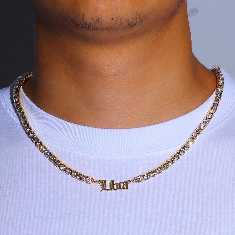 jewelry tremolo stainless steel 12 Constellation necklace female versatile ancient English rhinestone necklace chok_ipsvogv.com
