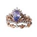 Sanjie Light Luxury Princess Crown Rose Gold Jewelry Inlaid With Water Drop Color Diamond Ring For Women_ipsvogv.com