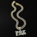 Hot selling full diamond letter PRE pendant necklace with men's punk style Cuban chain and personalized accessories_ipsvogv.com