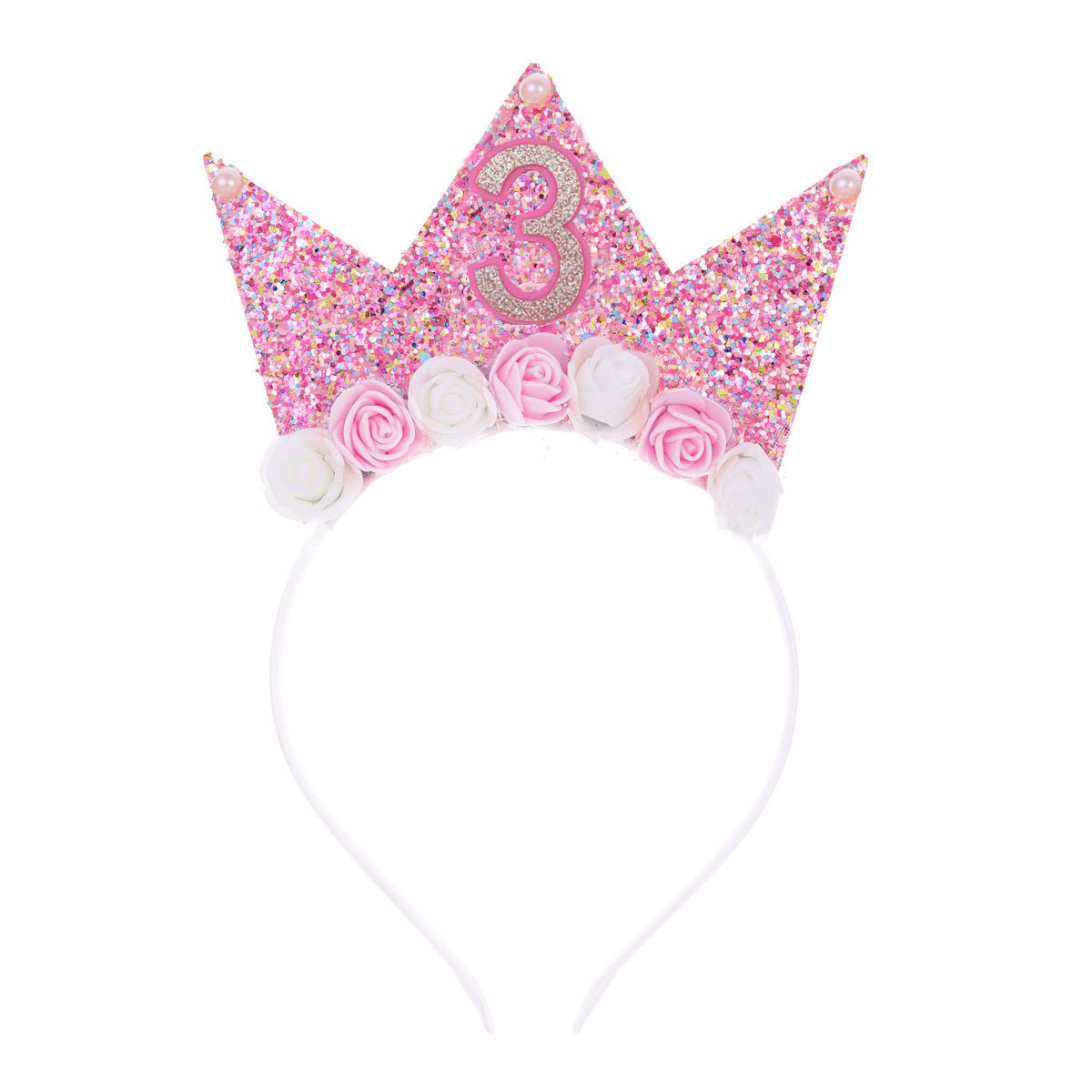 2 Years Old 3 Years Old 4 Years Old 5 Years Old 6 7 Years Old Little Girl Crown Pink Ribbon Children's Birthday Headband Etiquette Belt Set_ipsvogv.com