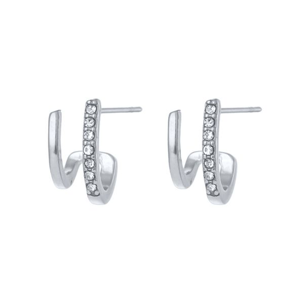 Women's Jewelry S925 Silver Needle Geometric Zircon Earrings Simple Lines Simple Niche Design Sense Net Temperament Earrings_ipsvogv.com