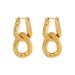 Women’s Jewelry Set Fashion Hip Hop Style Copper Plated Real Gold Chain Buckle Earrings U Shaped Earrings Design Hollow Earrings_ipsvogv.com