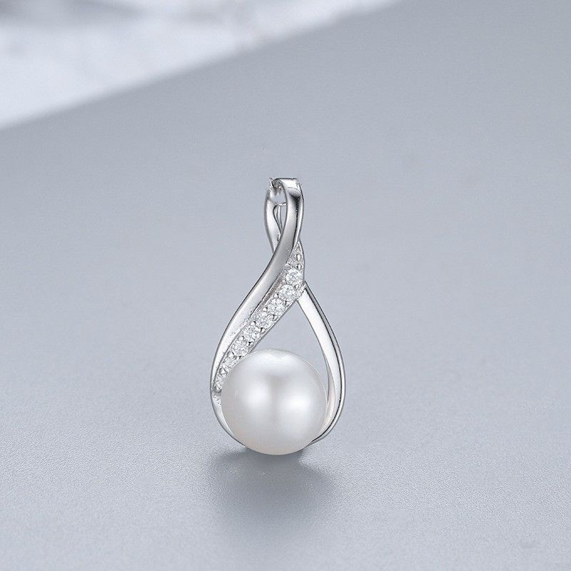 Women's Jewelry Set Fashion S925 Sterling Silver Geometric Freshwater Pearl Earrings Necklace Set Female Light Luxury Style Clavicle Chain Jewelry_ipsvogv.com