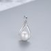 Women's Jewelry Set Fashion S925 Sterling Silver Geometric Freshwater Pearl Earrings Necklace Set Female Light Luxury Style Clavicle Chain Jewelry_ipsvogv.com