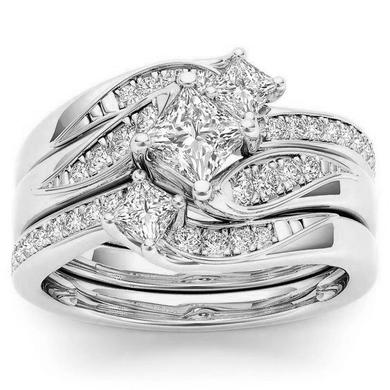 Sanjie's New Plating Simulation With Micro Setting Zircon Three Set Engagement Ring_ipsvogv.com