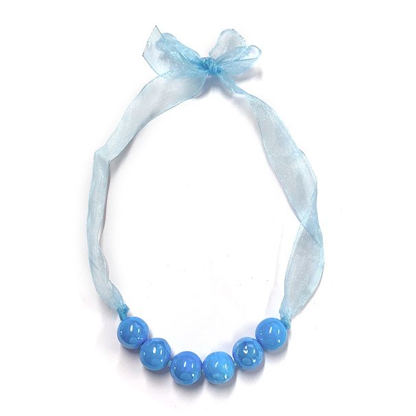 2025 New Simple Paris Sports Girl Ribbon Large Bead Necklace Elegant Ins Trendy Street Style Choker_ipsvogv.com