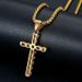Hip Hop Titanium Steel Color Retention Vacuum Gold Plated Inlaid Zircon Cross Pendant Necklace 049_ipsvogv.com
