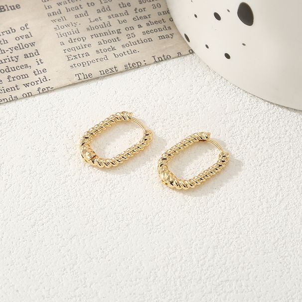 INS U-shaped Glossy Personality Earrings High-end Geometric Square Alloy Ear Cuffs For Women_ipsvogv.com