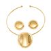 Metallic style women's geometric earring set, niche circular pendant design, collarbone chain necklace accessory_ipsvogv.com