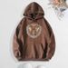 Men's Clothing sweatshirt moon bee print hooded back collar plus velvet sweatshirt_ipsvogv.com