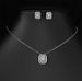 RAKOL Hot Selling Square Gemstone Inlaid Jewelry Fashion Trend Super Flash Necklace Earrings Two-piece Set_ipsvogv.com