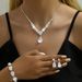 Bridal Zircon Necklace Earrings Jewelry Set Wedding Banquet Dress Chain Fashion Versatile Elegant Accessories_ipsvogv.com