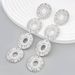 Summer over-the-top fashion designer multi-layered Bohemian geometric cutout earrings Simple women's studs_ipsvogv.com