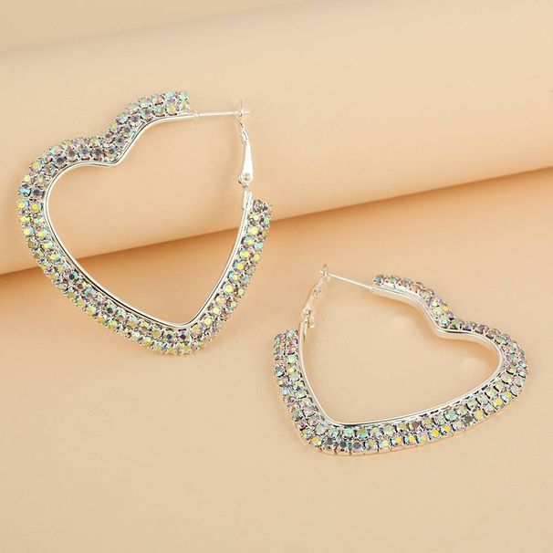 Women’s Jewelry Set Fashion Jewelry Full Diamond AB Color Geometric Heart Earrings Personality Publicity Silver Women's Earrings Earrings_ipsvogv.com