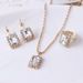 Crystal bridal necklace earrings ring bracelet set wedding dinner jewelry accessories_ipsvogv.com
