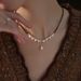 Alien Baroque Freshwater Pearl Necklace For Women's Qualities Net Red Spinel Cut Black Crystal Beaded Clavicle Chain_ipsvogv.com