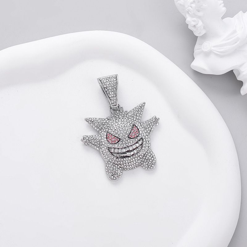 Hiphop Diamond Cuban Necklace, Pocket Monsters, Anime, Pet Elves, Geng Gui Alloy Pendant_ipsvogv.com