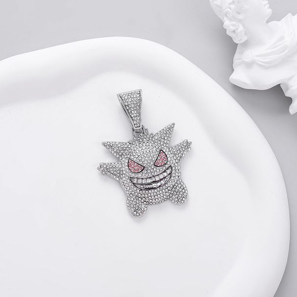 Hiphop Diamond Cuban Necklace, Pocket Monsters, Anime, Pet Elves, Geng Gui Alloy Pendant_ipsvogv.com