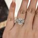 Cao Shi's Luxury Three Set Wedding Engagement Geometric Jewelry Fashion and Elegance Super Sparkling Ring_ipsvogv.com