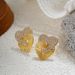 Women’s Jewelry Set Fashion Fashion Temperament Commuter Heart Shaped Earrings Gold Micro Inlaid Zircon Love Thread Earrings_ipsvogv.com