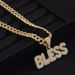 Hip Hop Shiny Cuban Chain Exaggerated Letter Graphic Full Diamond Pendant Necklace_ipsvogv.com