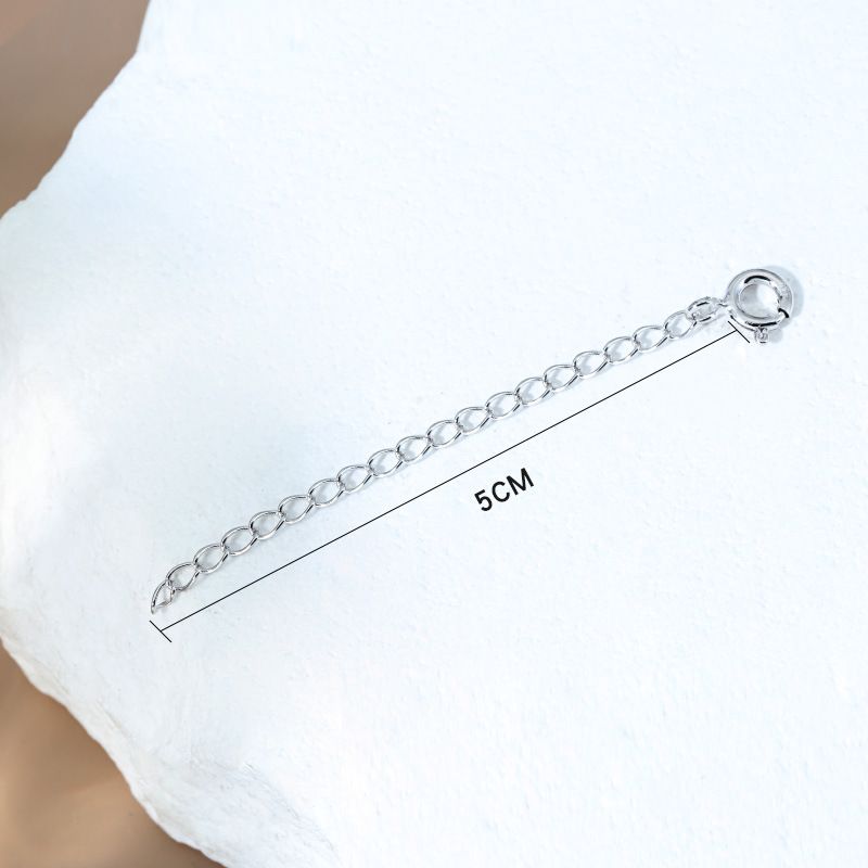 S925 sterling silver necklace bracelet with long tail chain extension chain 5cm_ipsvogv.com