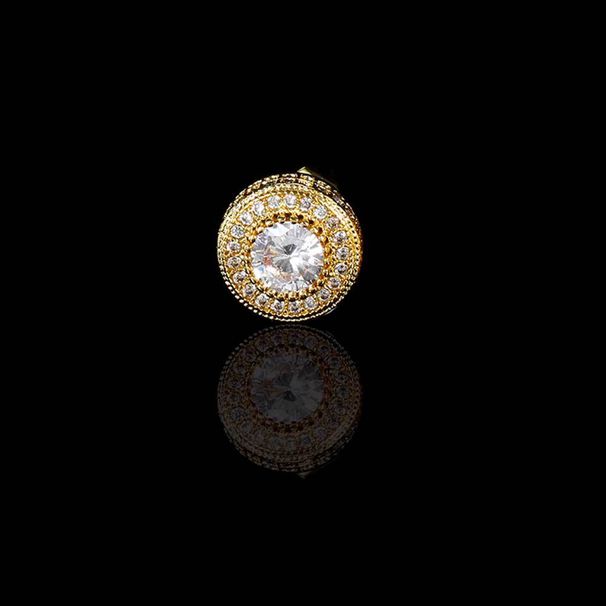 Women's Jewelry Round Full Zircon Hip Hop Earrings High End Niche Jewelry 925 Silver Needle Men's Earrings_ipsvogv.com