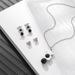 304 Stainless Steel Bear Necklace Black And White Double Beads Women's Stainless Steel Bear Earrings_ipsvogv.com