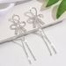 Women’s Jewelry Set Fashion New Products Fashionable Versatile Bow Earrings Rhinestones Long Tassel Temperament Commuter Niche Earrings For Women_ipsvogv.com