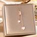 Live Streaming Hot Selling Titanium Steel Necklace For Women's Doubles, Heart-shaped Mother Of Pearl Tassel Pendant,_ipsvogv.com