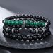 Hot Selling Accessories Black Cross Elastic Buddhist Beads Bracelet Set Peacock Pattern Beads Bracelet Hand Jewelry Combination_ipsvogv.com