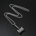 Titanium Steel Chain New Thor Hammer Pendant Punk Necklace Fashion Men's Stainless Steel Casting Pendant Silver Item_ipsvogv.com
