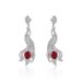Ancient Hollow Leaves Long Earrings S925 Silver Breeding Red And Blue Stud Earrings_ipsvogv.com