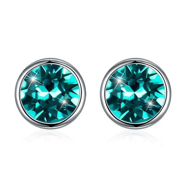 Women's Jewelry Uses Austrian Elements Crystal Earrings With Round Faces To Make Them Look Thinner Simple 925 Sterling Silver Earrings_ipsvogv.com