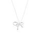 Silver Ribbon Bow Necklace For Women Summer Super Fairy Simple Design Sense Clavicle Chain 2024 Korean New Style Jewelry_ipsvogv.com