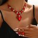 Pinduoduo Alloy Electroplated New Exaggerated Temperament Necklace And Earrings Two-Piece Cross-Mirror Jewelry Set_ipsvogv.com