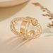 New Fashion INS Geometric Hollow Oval Hammered Texture Ring Niche High-end Sense Light Luxury Jewelry_ipsvogv.com